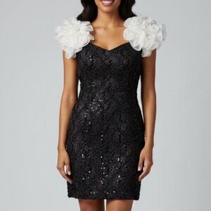 Susan Roselli Vijack Black Sequin Dress • Size 4 • Vintage 90s Formal Glam